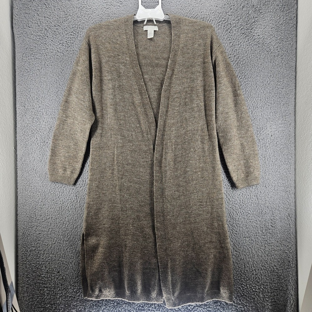 HM Womens Longline Open Front Cardigan Heathered Taupe Brown XS